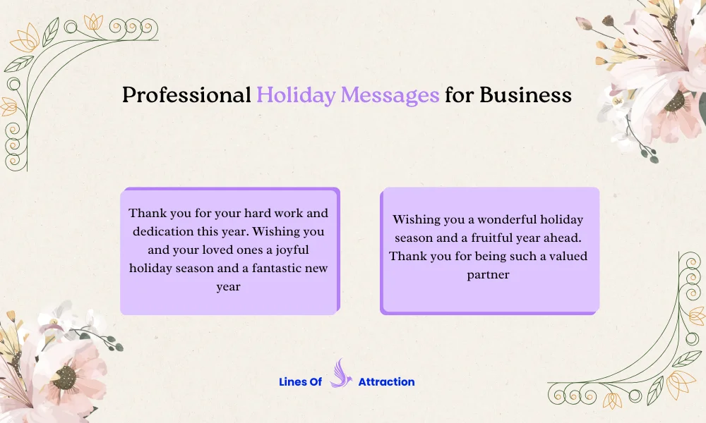 Professional Holiday Messages for Business