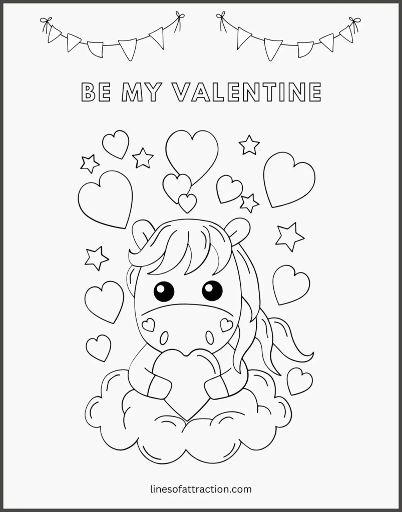 Be My Valentines Coloring Page