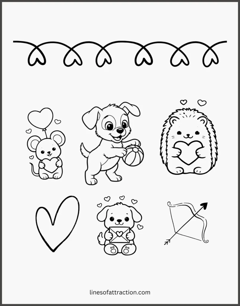 Cute Animals Printable Coloring page