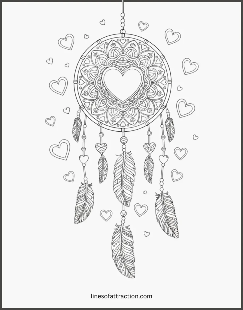 Dream Catcher, Designed As A Coloring Page
