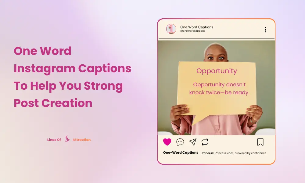 One Word Instagram Captions To Help You Strong Post Creation