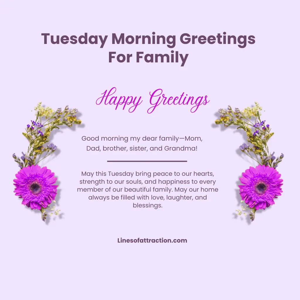 Tuesday Morning Greetings For Family
