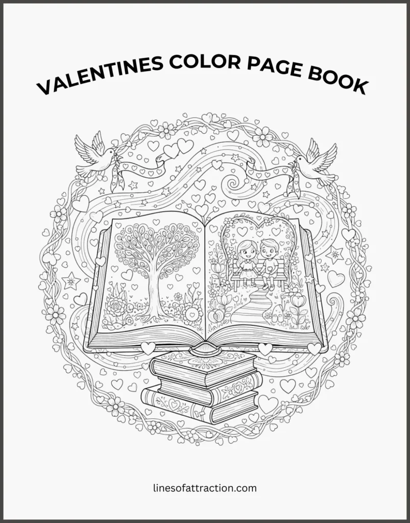 Valentines Color Page Book
