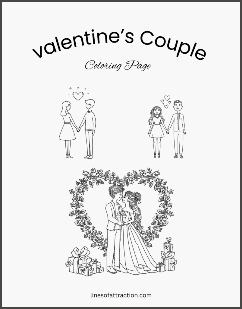 valentine’s Couple Coloring Page